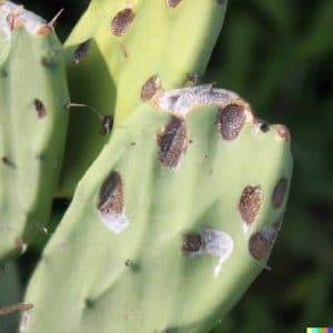 opuntia malade avec des taches noires